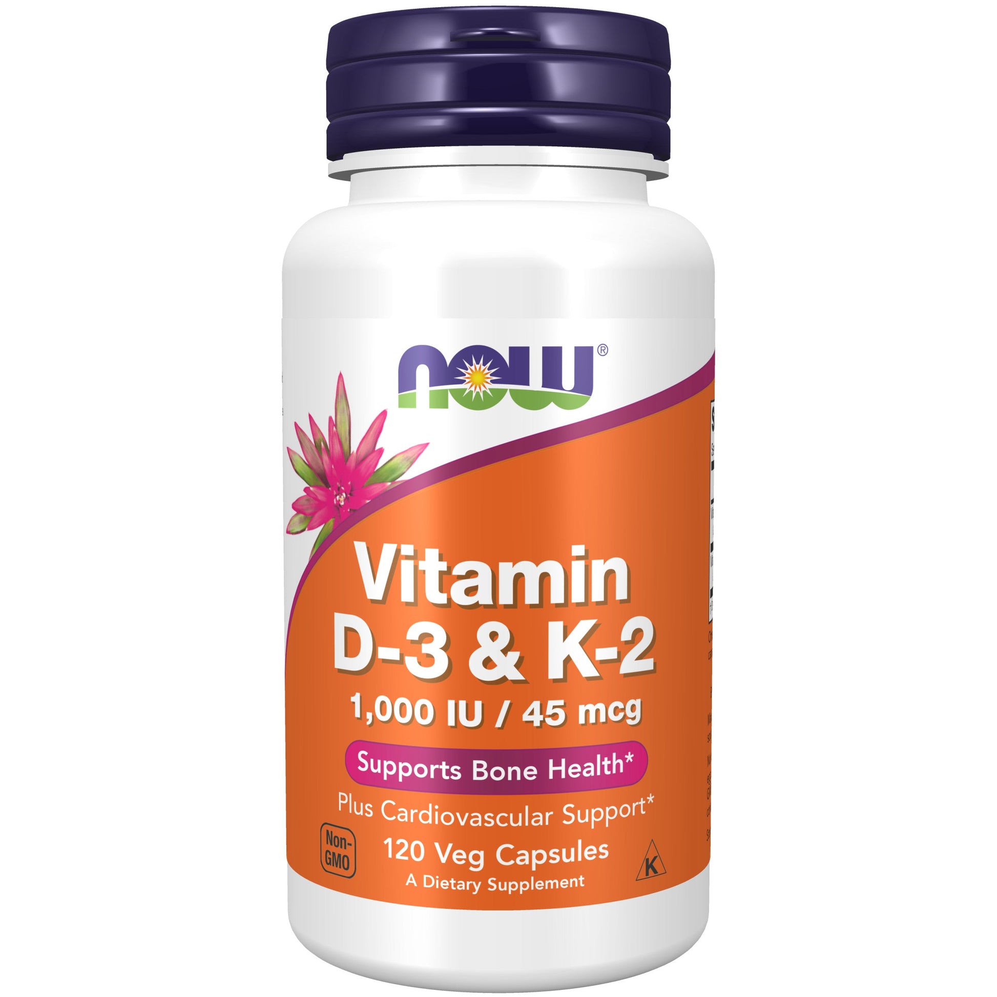 NOW Foods | Vitamin D-3 & K-2 120 Veg Capsules