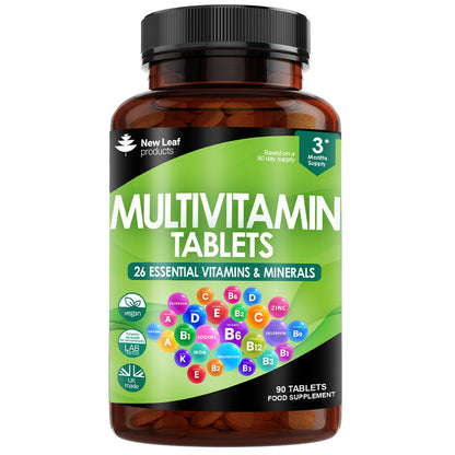 New Leaf | Multivitamin and Mineral Tablets High Strength 90 Tablets