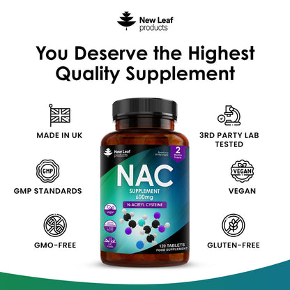 New Leaf | NAC N-Acetyl-Cysteine 600mg 120