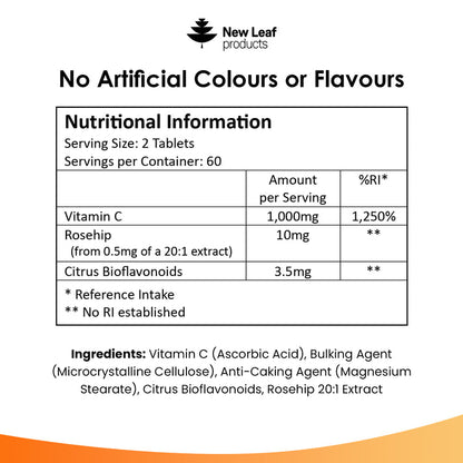 New Leaf | Vitamin C Tablets 1000mg 120
