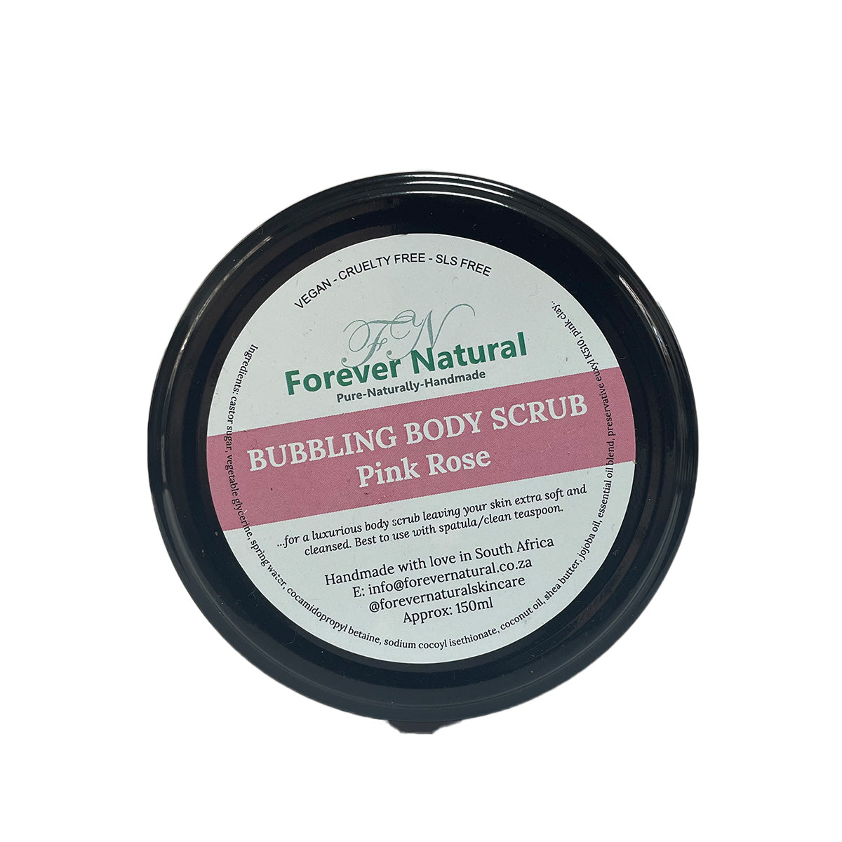 Forever Natural Bubbling Body Scrub Pink Rose 150g