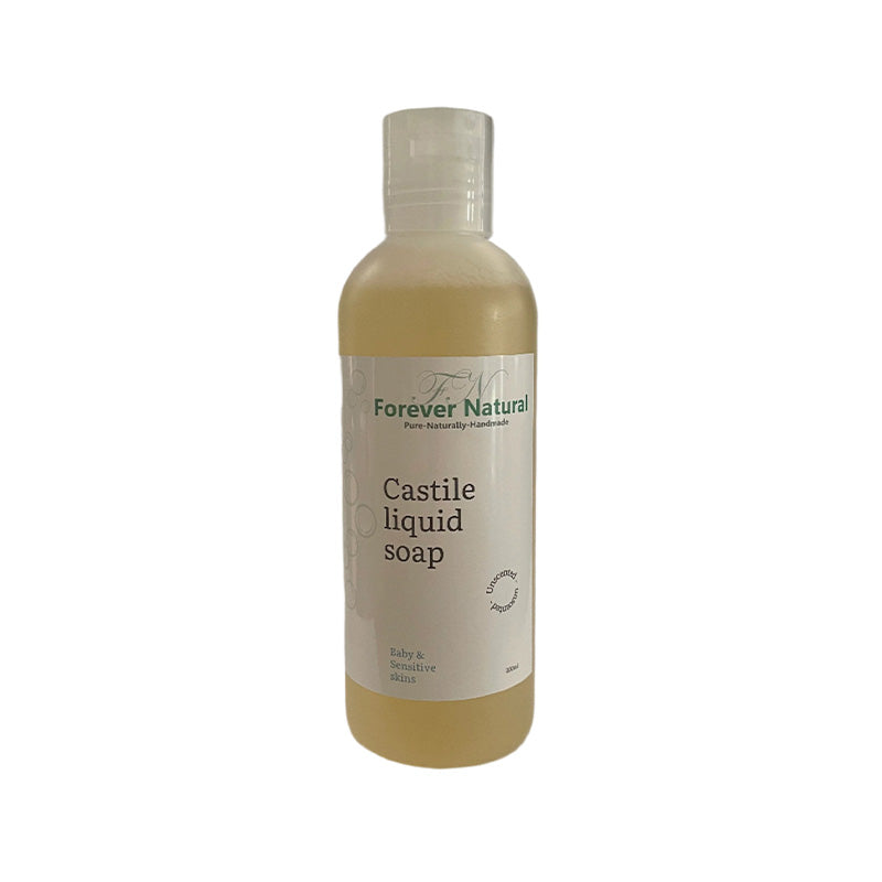 Forever Natural Castile Liquid Soap, 200ml, Unscented, For Baby and Sensitive Skins