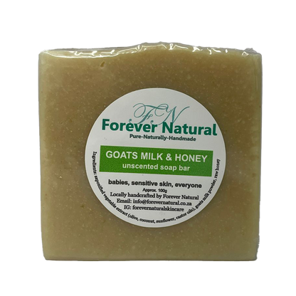 Forever Natural | Goats Milk and Honey Unscented Soap Bar 100g