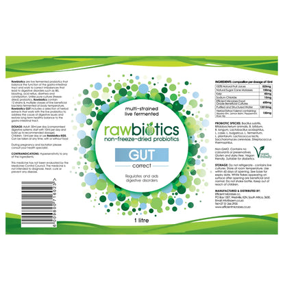 Rawbiotics Gut Correct, 500ml, Regulates and Aids Digestive Disorders