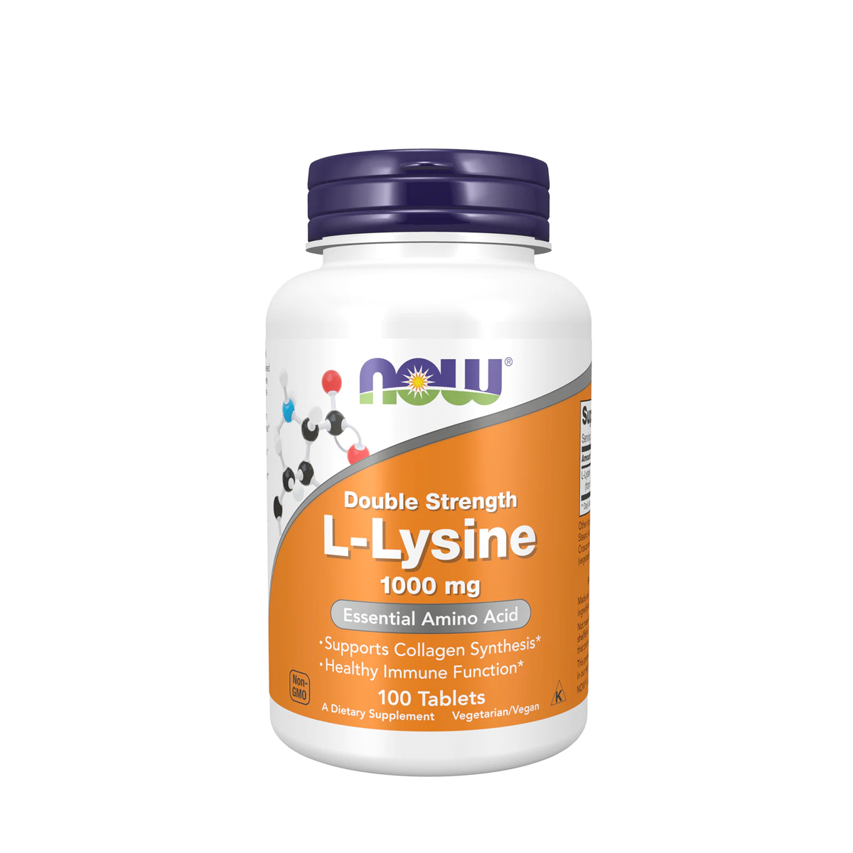 NOW Foods | L-Lysine, Double Strength 1000 mg - 100 Tablets