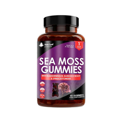 New Leaf Sea Moss Gummies + Bladderwrack and Burdock Root, 1 Month Supply