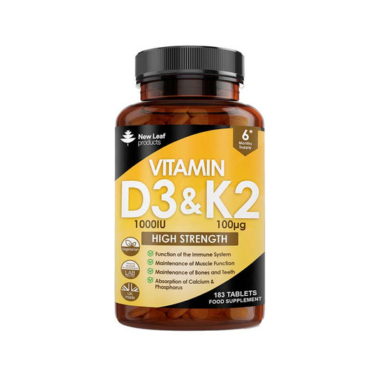 New Leaf Vitamin D3 & K2 183 Tablets