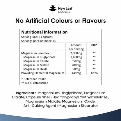 New Leaf Magnesium Complex 2000mg 120