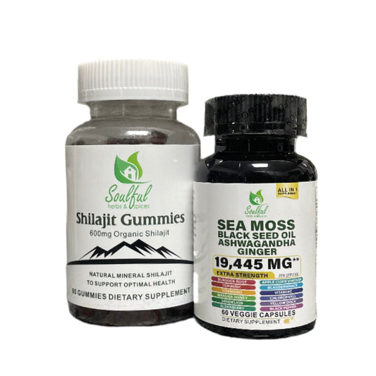 Soulful Herbs & Spices | Sea Moss + Black Seed + Ashwagandha and Shilajit Gummies