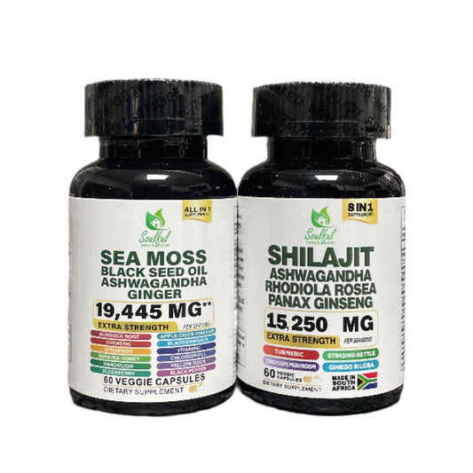 Soulful Herbs & Spices | Sea Moss + Black Seed + Ashwagandha and Shilajit 8 in 1